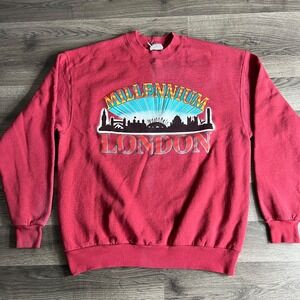 VTG Millennium London Sweatshirt‎ Mens Large 1999 New Years Eve Y2K England